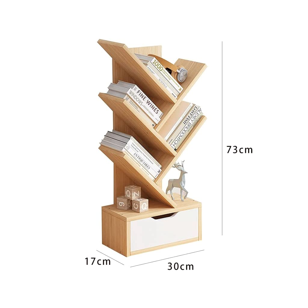 fhda Scaffale da scrivania ad Albero autoportante con cassetto espositore Stretto per Piccoli spazi Organizzatore da scrivania in Legno Piccolo