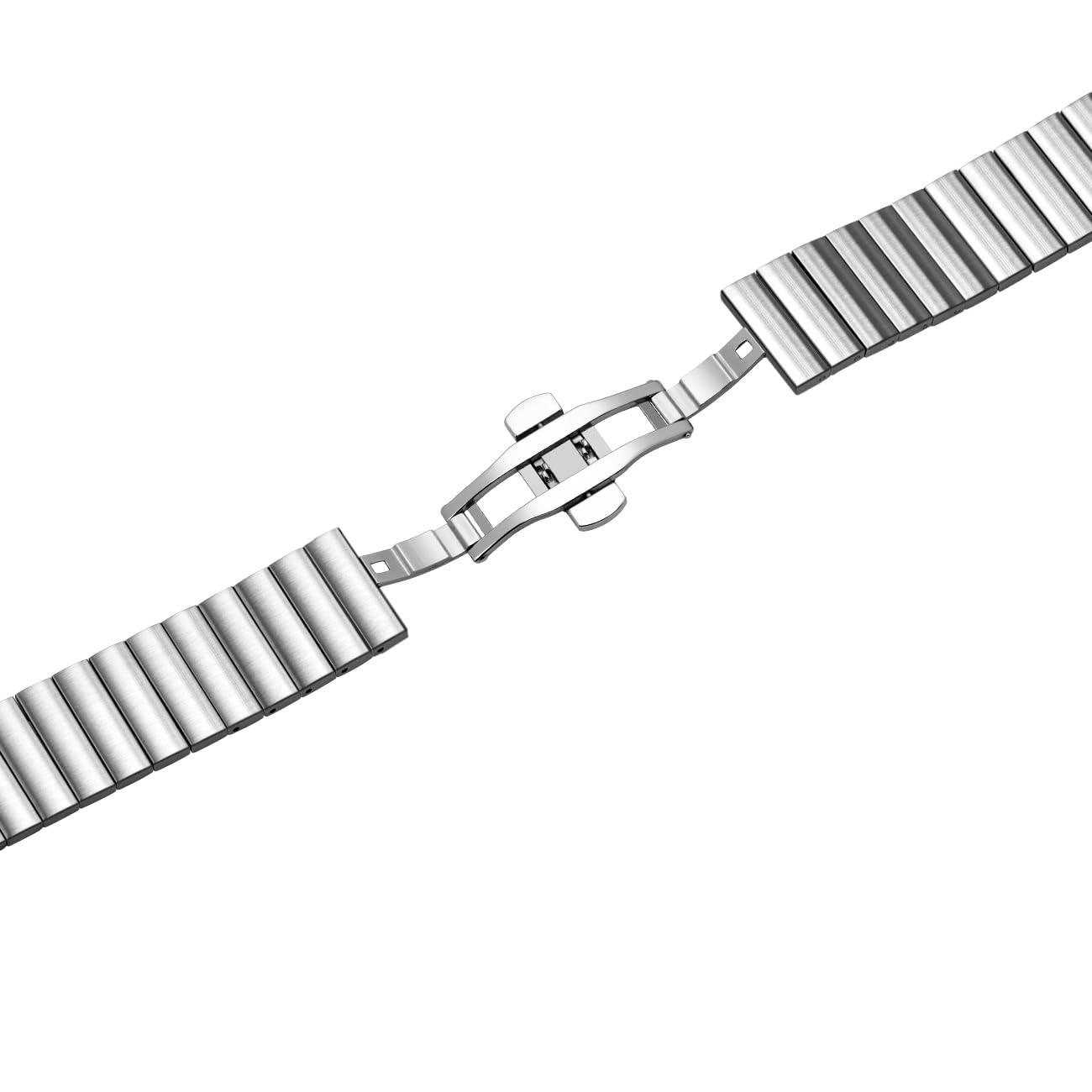 Bracelet de rechange en acier inoxydable compatible avec Samsung Galaxy Watch 6/5/4/Active 2, 4 Classic Band 46 mm, 42 mm/Galaxy 3 41 mm, 20 mm à dégagement rapide en acier inoxydable pour