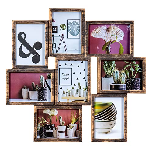 levandeo Bilderrahmen 8 Fotos 13x18 Schwarz Kupfer Gold Fotogalerie Glas...