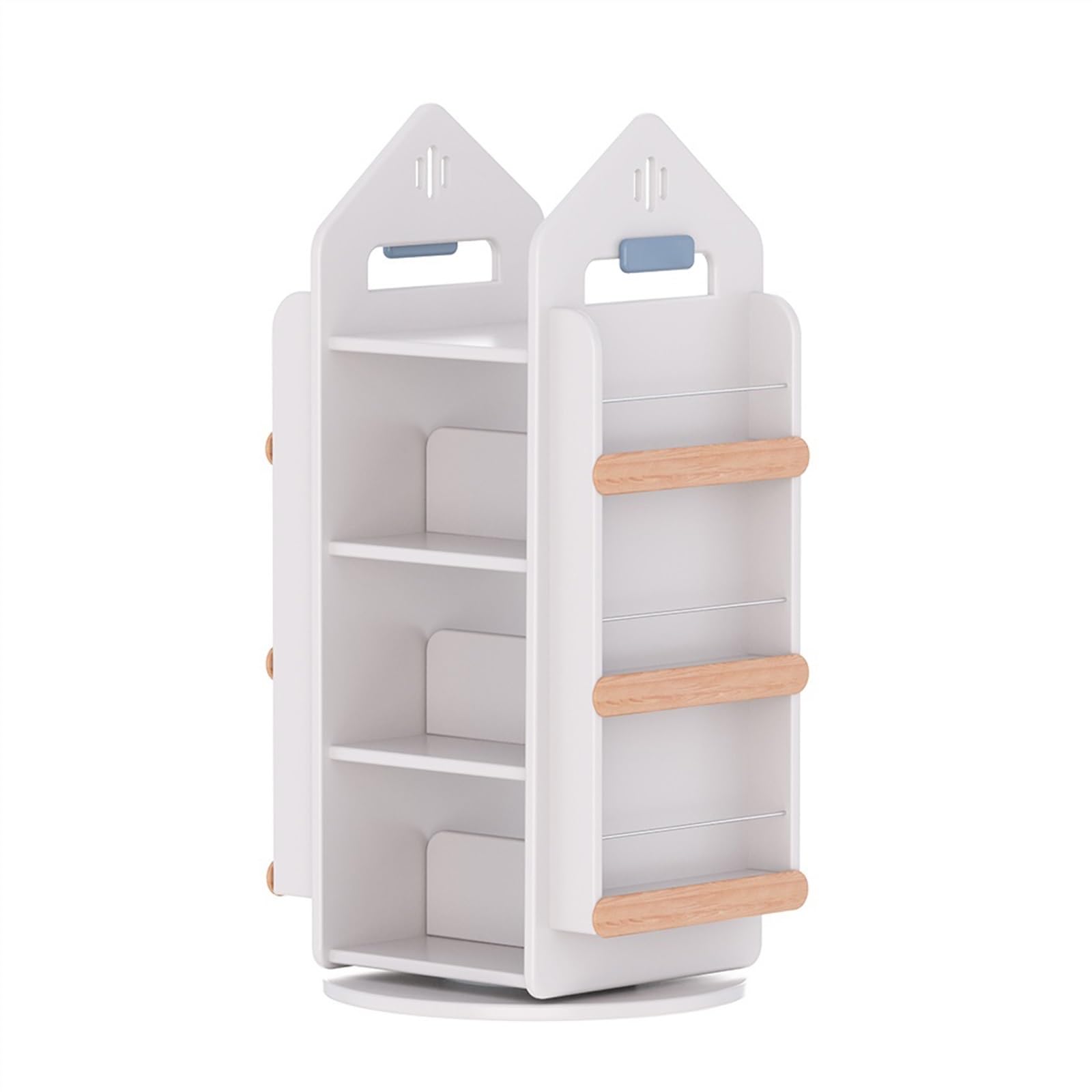 AYCDL Bookcase Rotating Bookshelf 360° Bookcase Storage Picture Book Reading Rack Home Floor-Standing Storage Rack Display Shelf