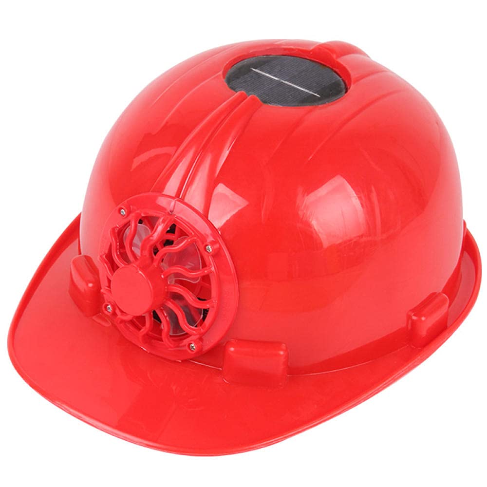 Solar Power Fan Helm Engineering Kappe Durable Schutzsicherheit Harthut Einstellbare Sommerkühlhelm Für Arbeiter-Rot