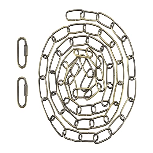 Image of Aspen Creative 21113-51,Steel 6 Feet Heavy Duty Chain & Quick Link Connector for Hanging Up Maximum Weight 40 Pounds-Lighting Fixture /Swag Light /Plant in Antique Brass.11 Gauge.