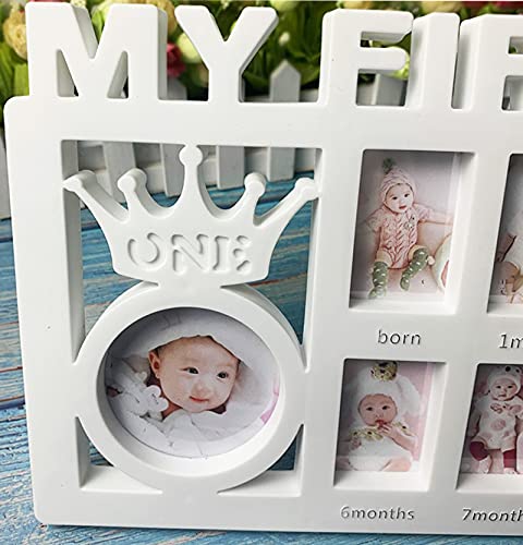 Miniatura 7 de Marco de fotos para el primer cumpleaños, marco de fotos para recién nacido, mi primer año, para bebés, niñas, niños, decoración de guardería, álbum
