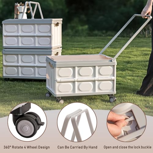 Portable Foldable Utility Cart with Swivel Wheels for Camping, Shopping, and Office Use