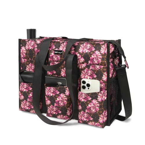 Image of TOPDesign Utility Water Resistant Tote Bag with 22 Pockets, Zipper Closure