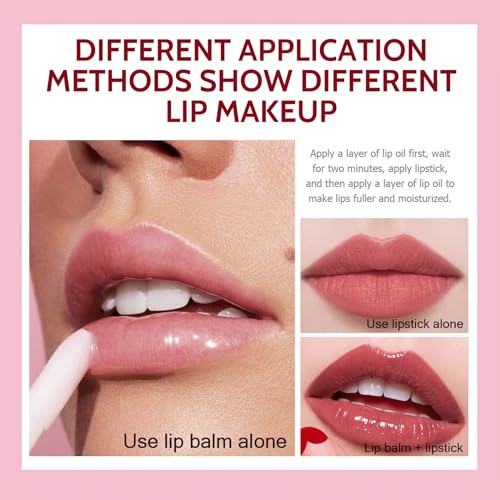 Lip Oil 3pcs Aloe Lip Gloss Set, Moisturizing Clear Lip Gloss Lip Plumper Hydrating & Reduce Fine Lines Day & Night Glossier Lip Balm Liquid Lipstick For Dry And Chapped Lips - Image 7