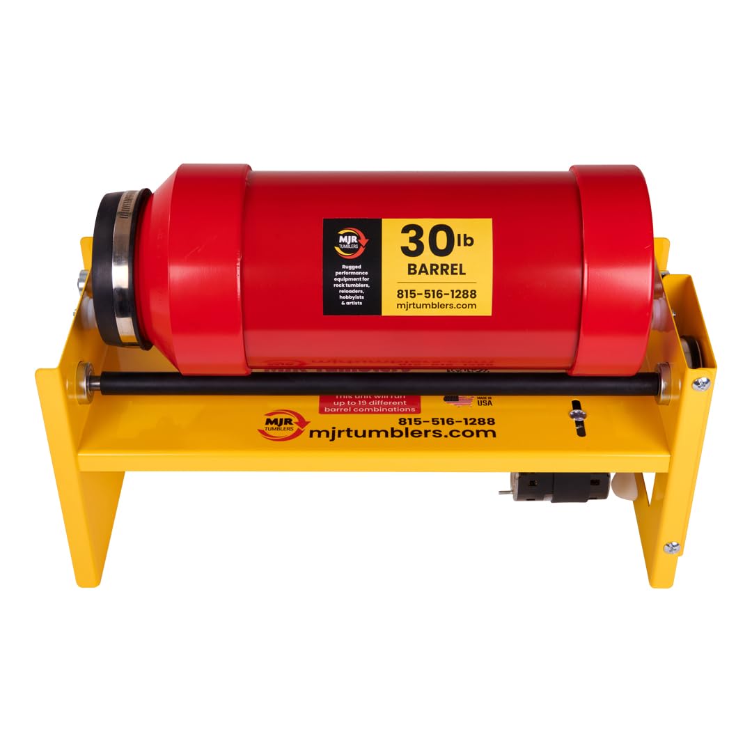 Photo 1 of MJR Tumblers 30lb Rock Tumbler Machine, Heavy Duty Professional Rock Polisher, Commercial Stone Polishing Kit for Adults, Large Capacity Tumbler, Steel Frame, Quiet Motor, Multi Barrel Base, USA Made