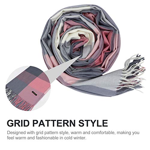 PRETYZOOM Cachecol Feminino Xadrez de Inverno Quente Xadrez Cashmere Sensação Echarpe Borla Grossa L