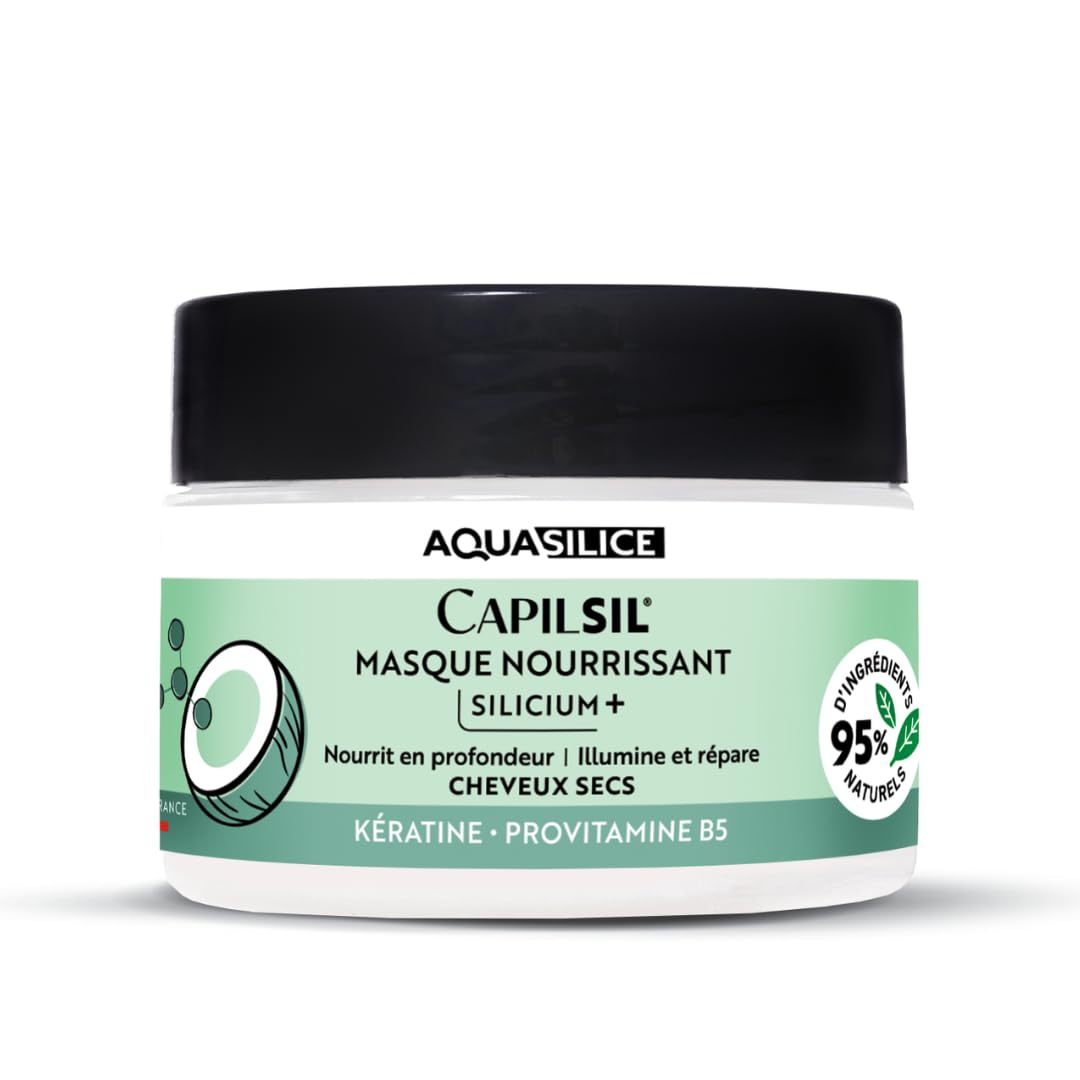 Masque Capillaire Ultra Réparateur - Au Silicium Organique & Kératine - Démêle & Renforce les Cheveux - Nourrissant & Assouplissant - Pour Cheveux Abîmés & Stressés - Parfum Mangue Coco - Aquasilice
