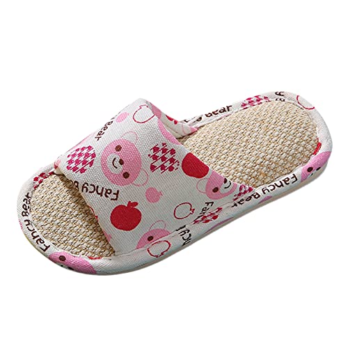 Girl Slippers Size 9 Toddler House Slippers For Boys Open Toe Cotton Linen Comfort Kids Dog Slippers for Girls