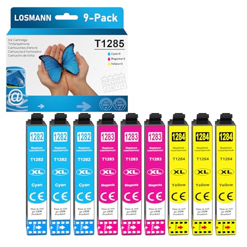 LOSMANN T1285 Cartouches d'encre compatibles pour Epson T1282 T1283 T1284 pour Stylus SX235W SX230 SX125 S22 SX130 SX420W SX425W SX430W BX305FW BX305F SX440W...