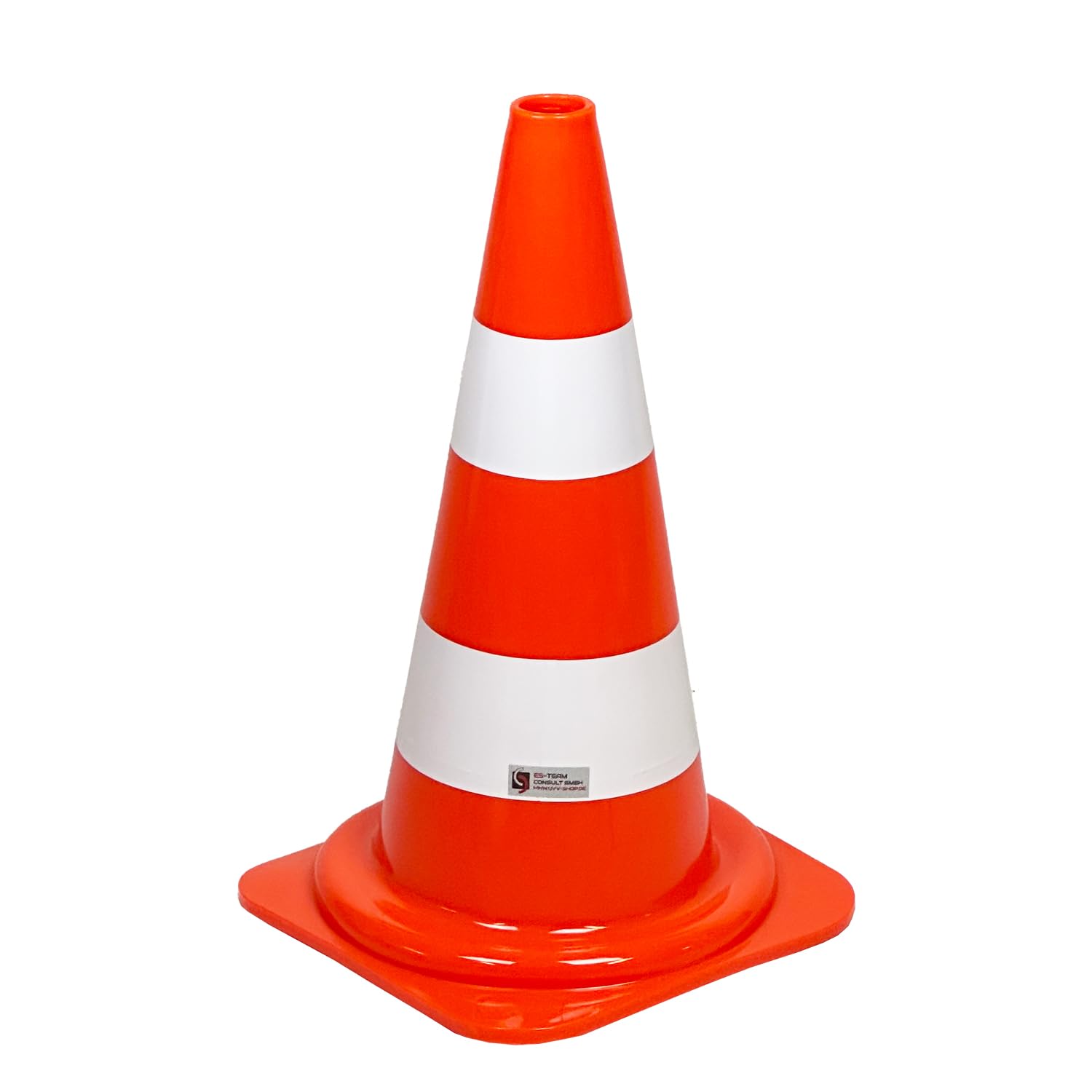 UvV DuraCone 50 Pylonen Leitkegel Warnleitkegel echte 50 cm orange mit 2 weißen Streifen leuchtenden Farben (Orange und Weiß) für optimale Sichtbarkeit (5 Kegel Set)