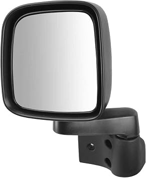 1pc Left Driver Side Textured Manual Exterior Door Rear View Mirror for Jeep for Wrangler Sahara SE/Sport/X 03 04 Unlimited Rubicon 05-06