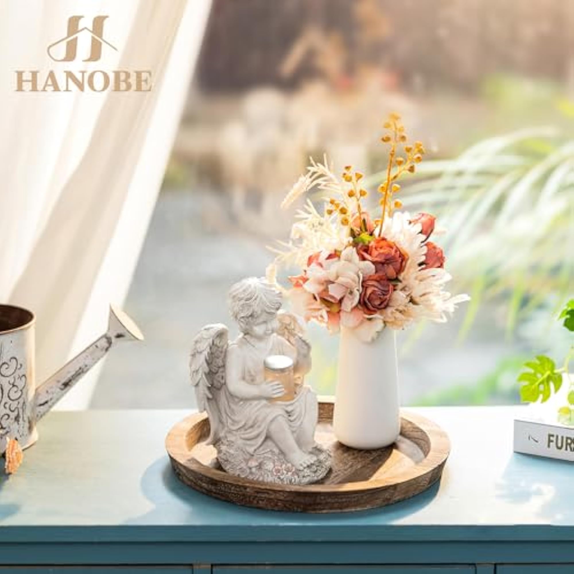 Rustic Wooden Decorative Tray for Coffee Table