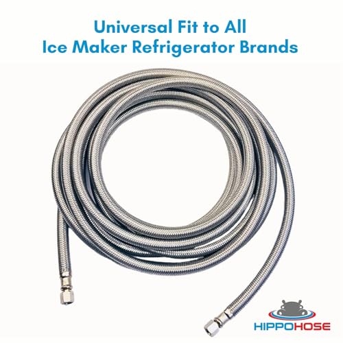 Refrigerator Icemaker Hose (10 FT) - Universal Fit to ALL Refrigerator Brands - Icemaker Water Supply Line - ¼” x ¼” Connections - SS Refrigerator Supply Hose for Ice & Water by Hippohose - Image 4