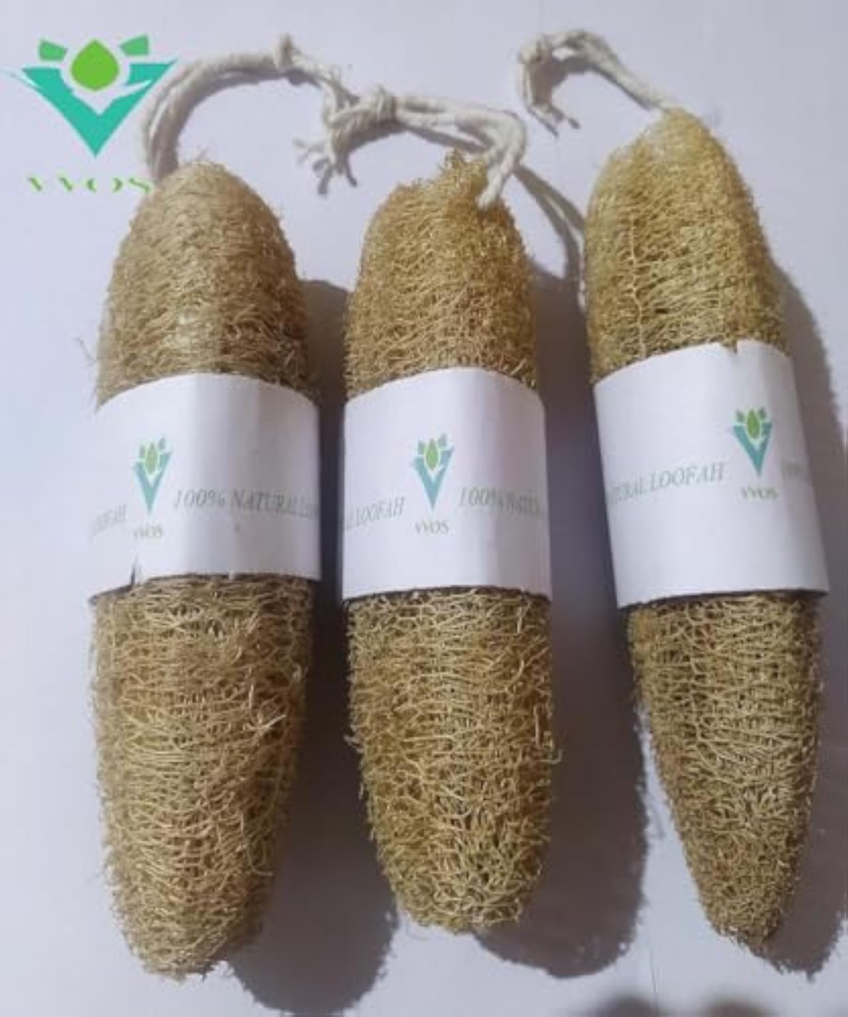 Natural Loofah Bath Sponge Set of 3, Eco-Friendly Exfoliating