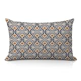 IAFQWDS Boho Abstract Art Deco Navy Blue Orange Sunshine 12x20 Pillow Cover, Mid Century Modern Sun Sunset Lumbar Pillow Covers Decorative for Sofa Couch Home Bedroom Living Room
