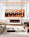 Electric Fireplace 60Inch,Realistic Flame Electric Fireplace Heater,Log Set,Crystal Flames 750-1500W with Timer Inserts,Wall Mounted,TV Stand Touch Screen & Remote for Living Room Easy Install