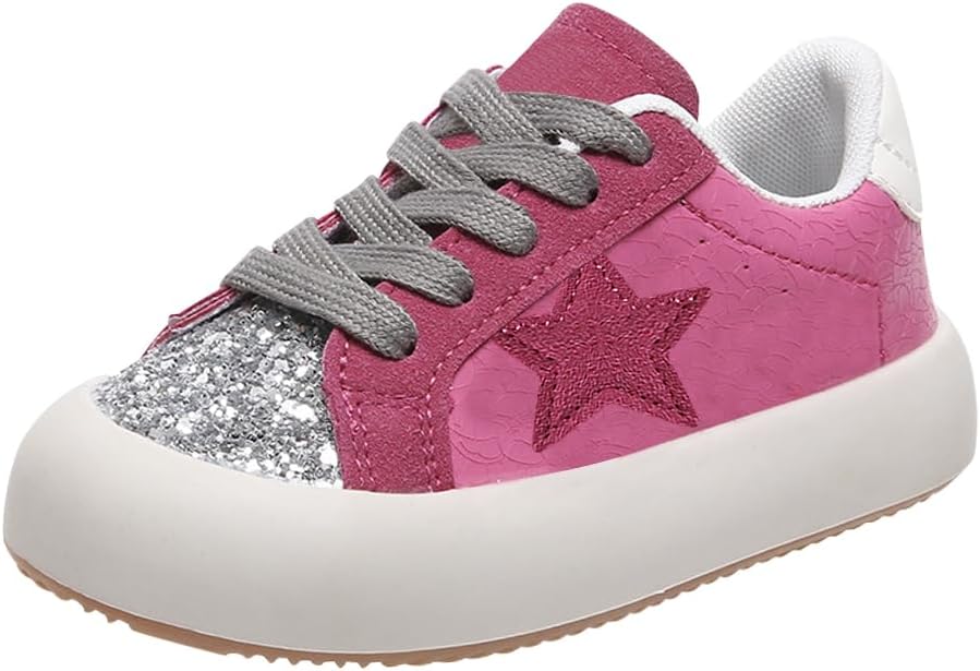 Girls Sneakers Glitter Tennis Shoes Lightweight Non-Slip Running Walking Shoes for Toddler/Little Kid/Big Kid