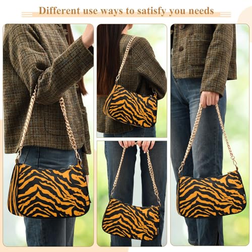 Image of Shoulder Bags for Women Animal Zebra Leopard Cheetah Tiger Print Hobo Tote Handbag Small Clutch Purse with Zipper Closure