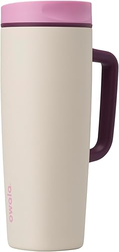Miniatura 12 de Owala SmoothSip Slider - Vaso de café aislado de acero inoxidable, reutilizable, taza para café helado, taza de viaje para café caliente, sin BPA,
