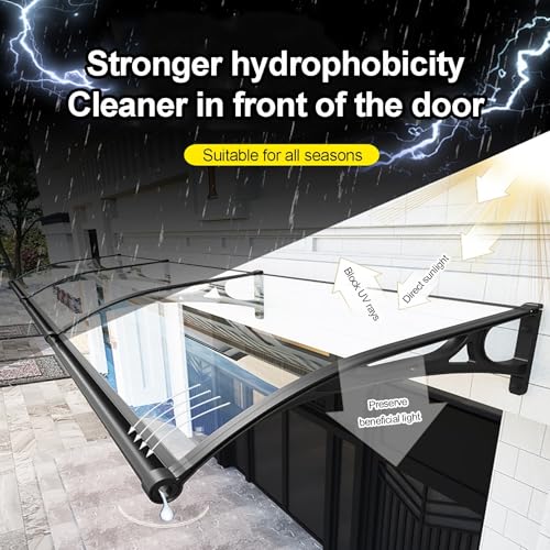Auvent extérieur polycarbonate résistant aux intempéries et protection élégante de terrasse - 4