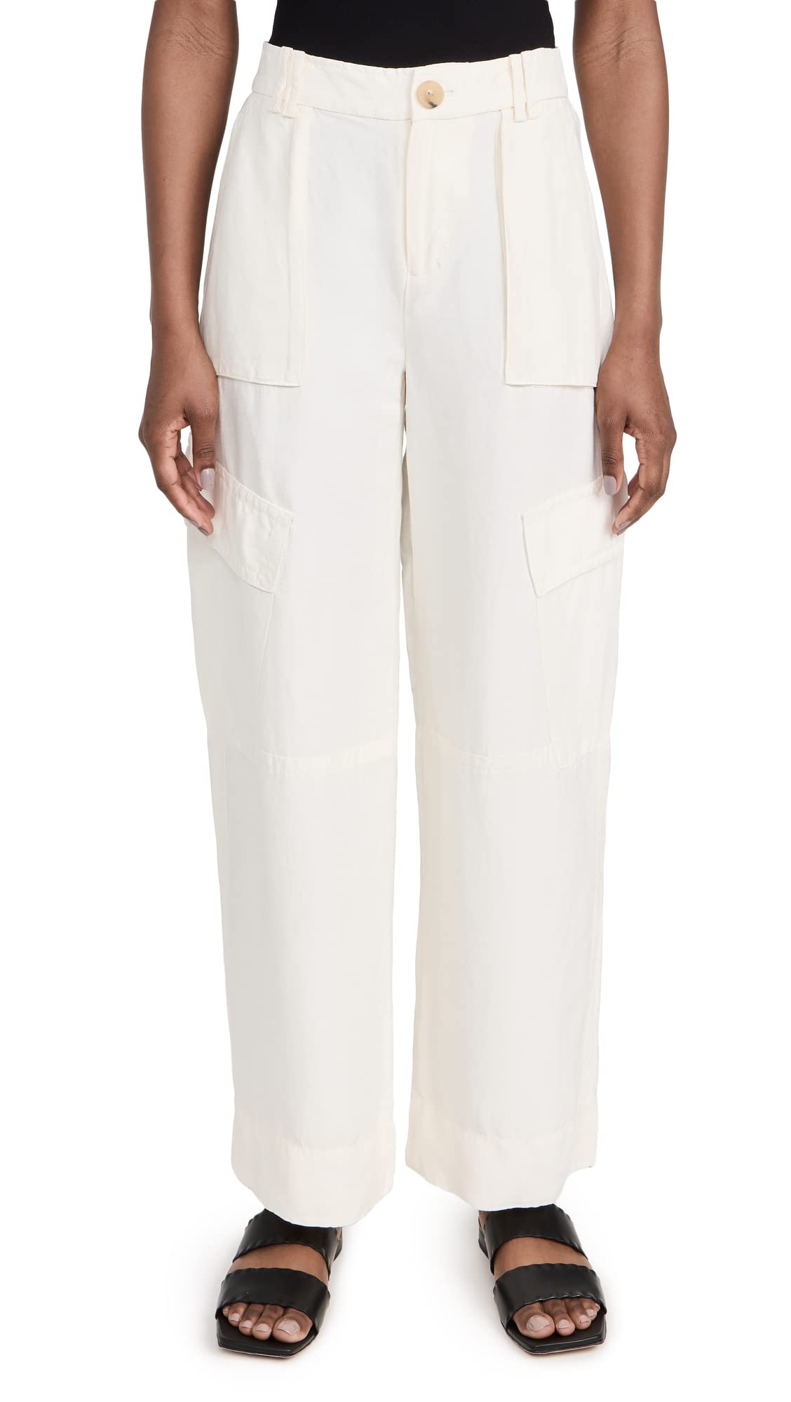 Vince Womens Wide Leg Cargo Pants