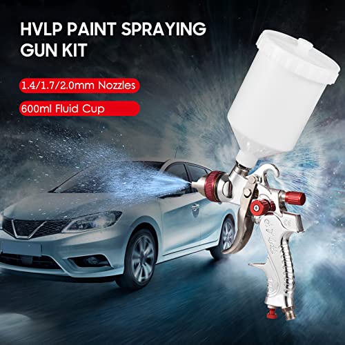 ERYUE Pulverizador de tinta,Kit de pistola de pulverização de tinta HVLP Pistola de pulverização de