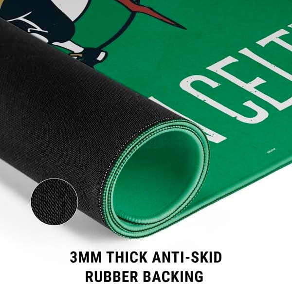 Skinit Extra Large Gaming Mouse Pad - Officially Licensed 2024 NBA Champions Boston Celtics Design with Stitched Edges, Waterproof, Non-Slip Rubber Base, Desk Mat for Keyboard & Mouse