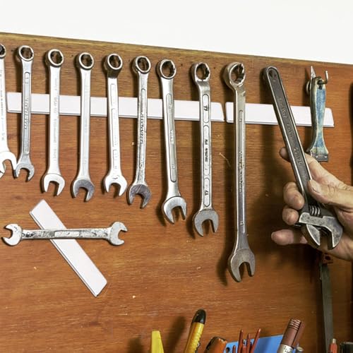 Image of MIKEDE Magnets, 9 Pack Strong Neodymium Bar Magnets with Adhesive Backing, Rare Earth Fridge Magnet Heavy Duty, Metal Powerful Magnet for Craft, Whiteboard, Garage, Kitchen - 60x10x3 mm