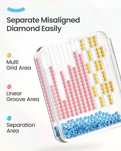 Image of ARTDOT 60-Piece Diamond Art Storage Trays Kits for Adults with Lids, 2-in-1 Stackable Diamond Painting Accessories and Tools