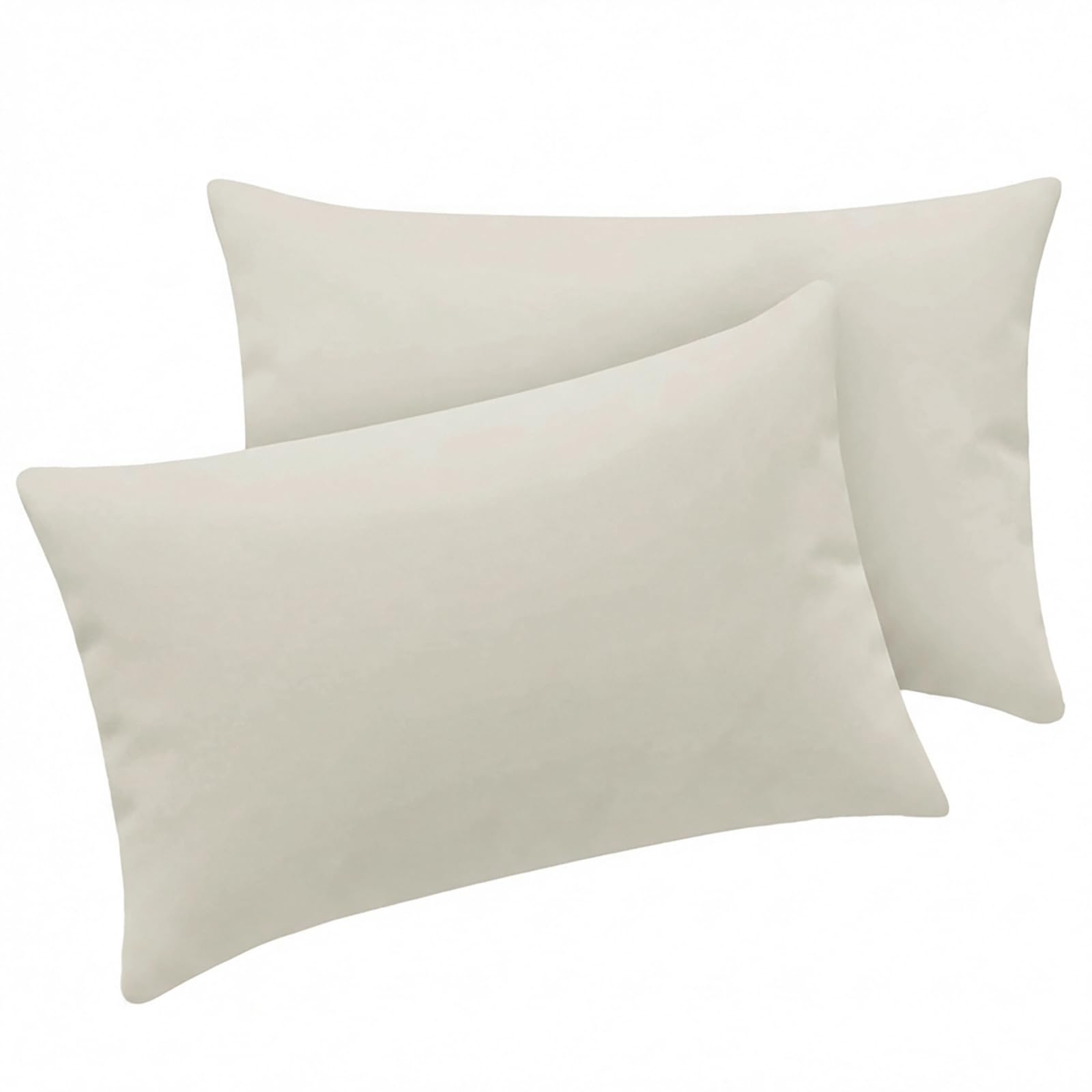 Tifschlaf Cushion Covers, 30 x 50 cm, Set of 2 - Pillowcases, 50 x 30 cm, Beige with Soft Microfibre Zip, 30 x 50 cm, Cream Pillow Case