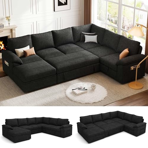 SUAWY 108 Inch Modular Sectional Sofa with Pull Out...