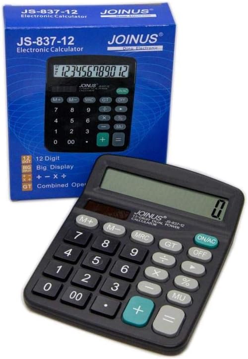 JOINUS Js-837-12 Elektronik Hesap Makinesi Güneş Enerjili Pilli 12 Haneli
