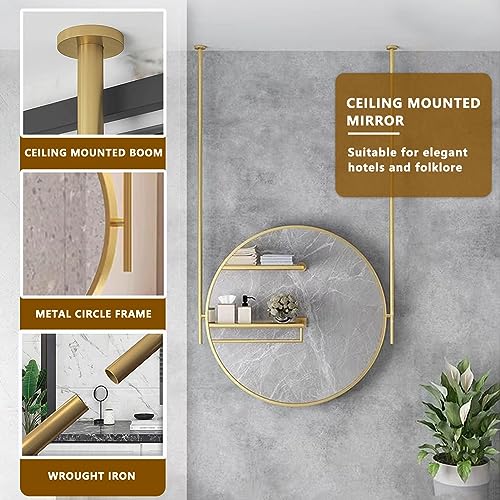 Miroir de maquillage mural avec perche pour une clarté optimale