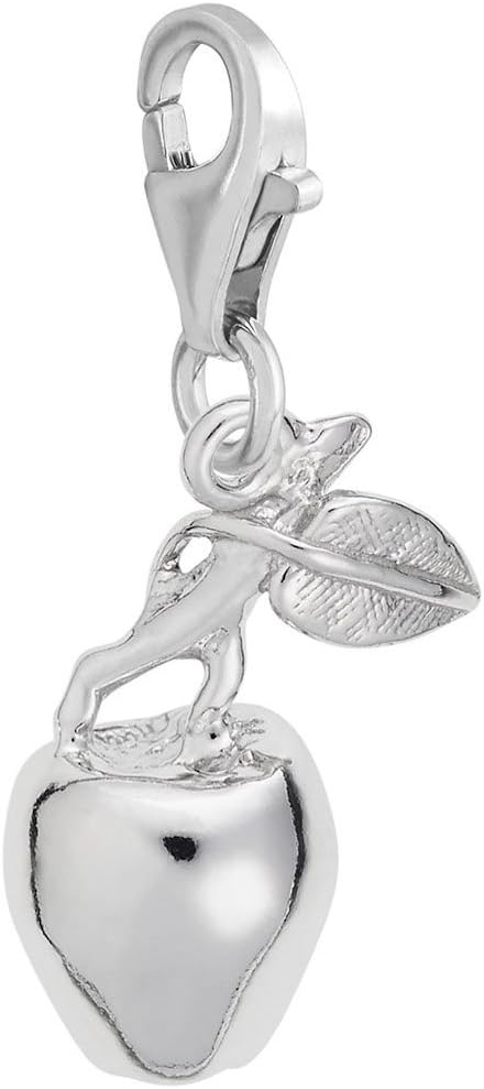 Apple Charm with Lobster Claw Clasp, Charms for Bracelets and Necklaces