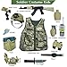 RedCrab Kids Army toys Soldier Combat Costume Set with Helmet, Toy guns for boys,12pcs Military War Accessories Dress Up Role Play Set for Aged 3-10 Toddlers