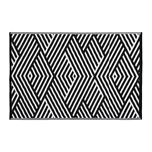 JVL Tapis d'extérieur léger réversible en Plastique tissé, 120 x 180 cm, Motif géométrique