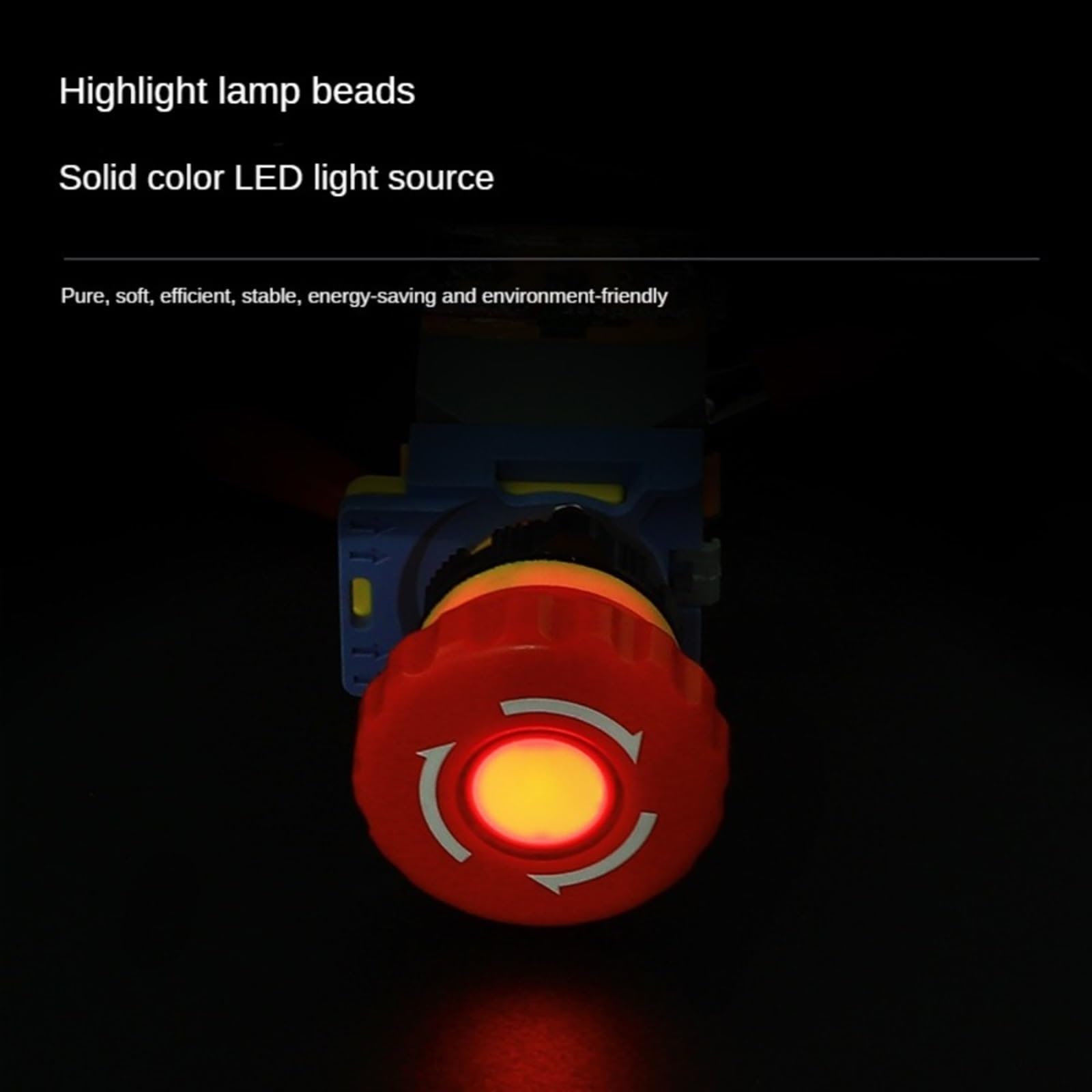 1 botón pulsador de parada de emergencia con luz, 22 mm, cabeza de hongo, interruptor de encendido con enclavamiento automático, interruptor rojo, CA 220 V(2NC With Light,110V)