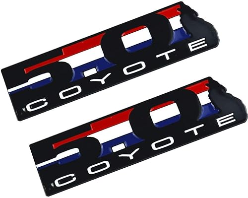 Coyote Emblema de motor V8 5.0L emblema de aullido Insignia Coyote para GT F150 (2 piezas)