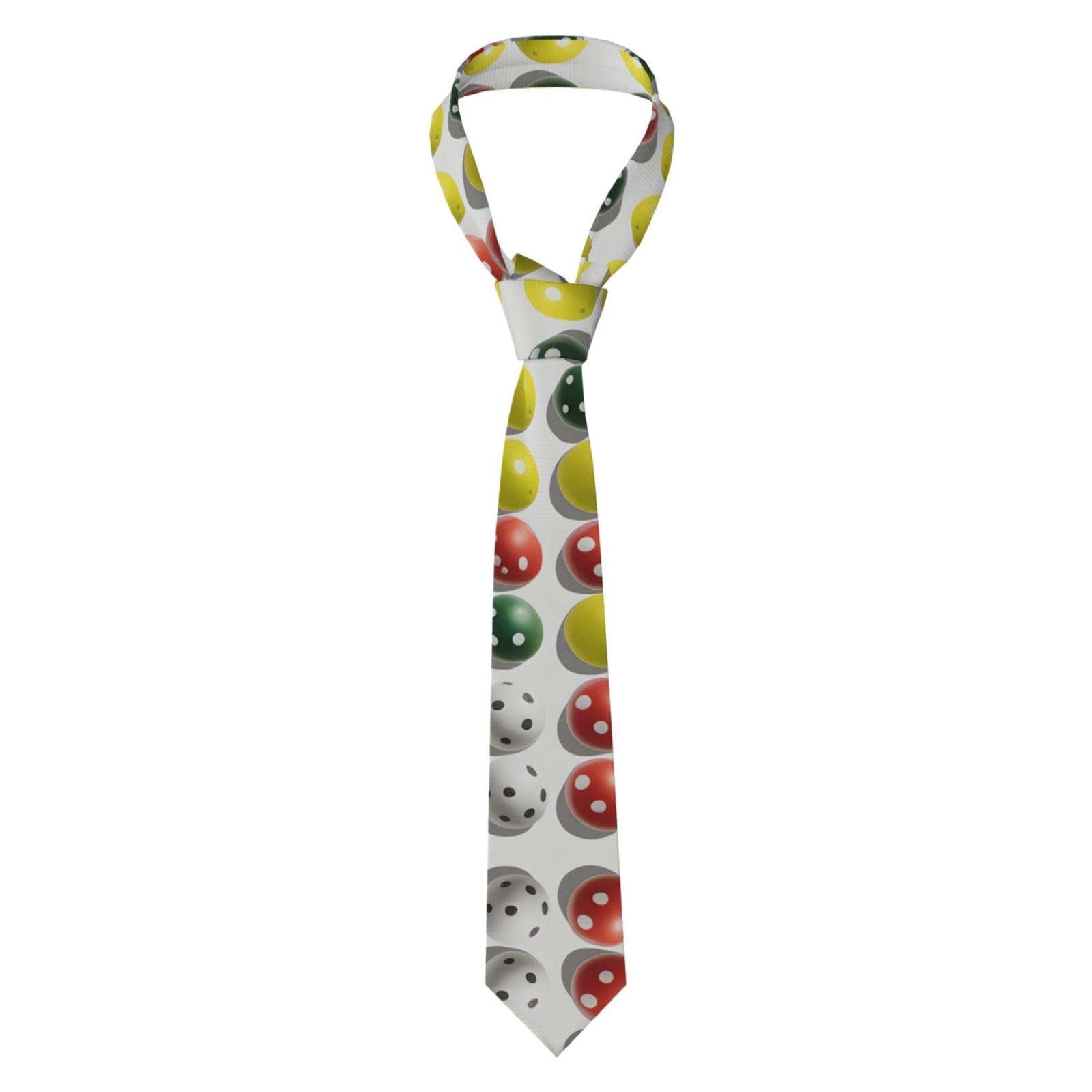Men's Necktie Tie WHJSSF Pickleball Balls Colors Pattern Pattern Comfort Durability for Business, Daily Wear, Work, Birthdays, Weddings, Parties