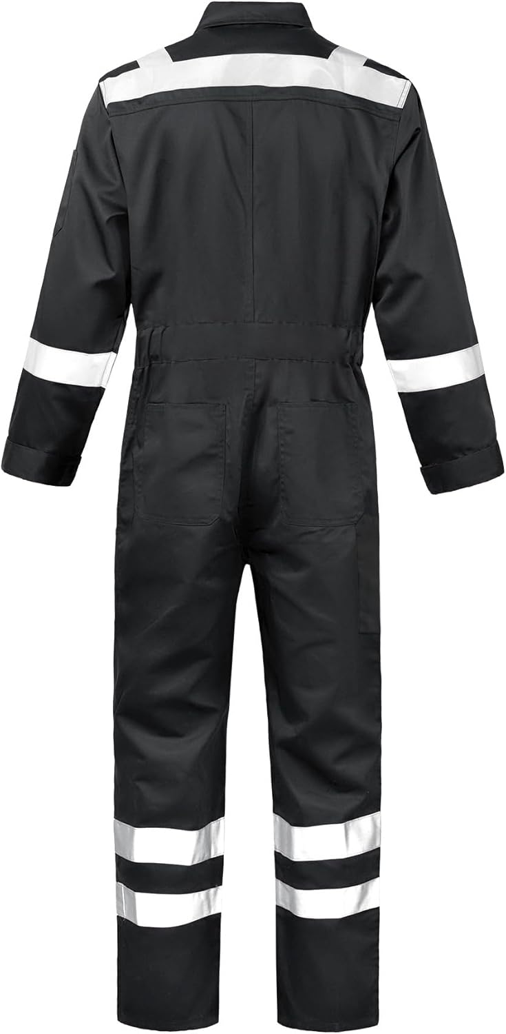 Mens Work Coveralls High Visibility Overalls Mechanic Jumpsuit Garage Zip Coverall - Image 2
