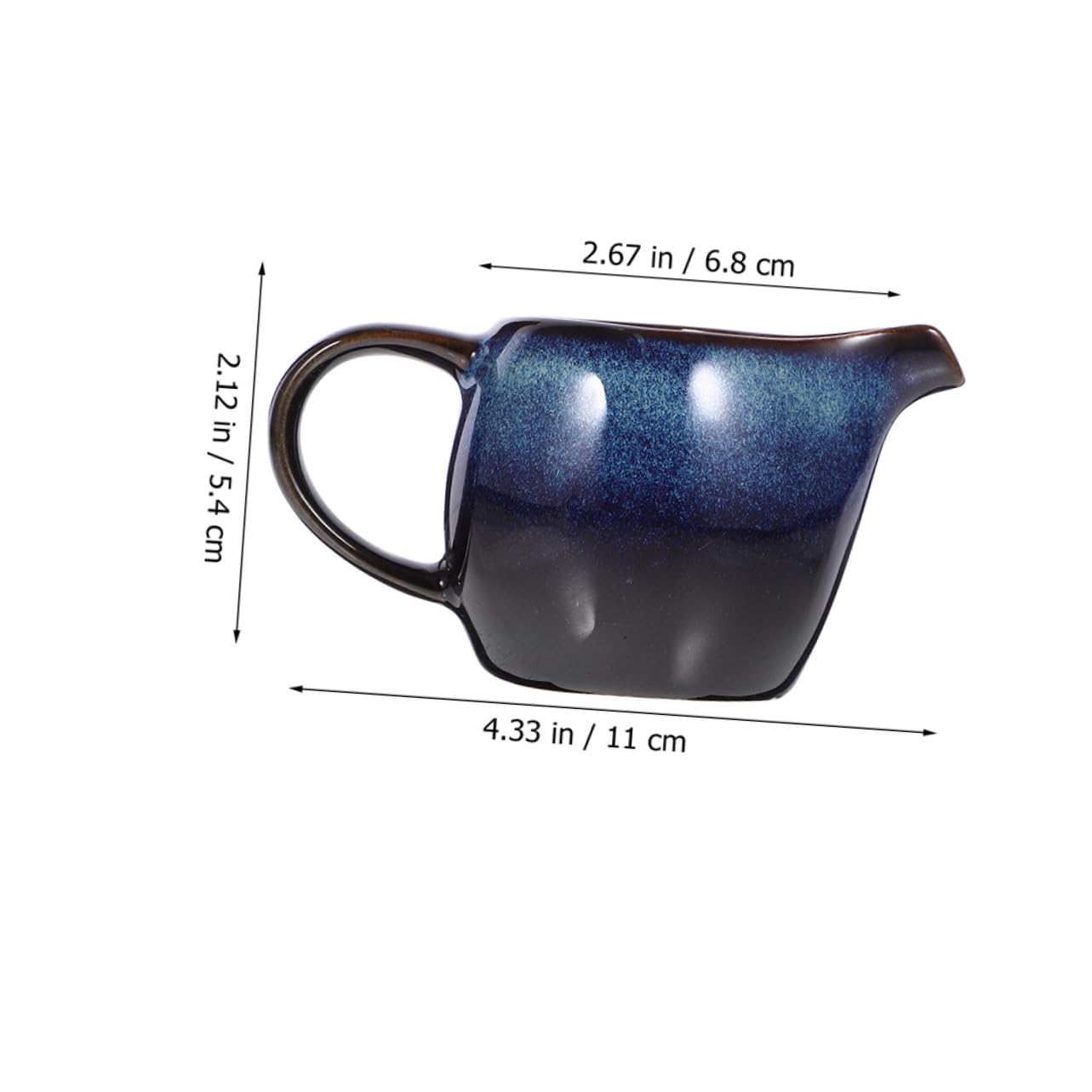 Garneck Stylish European Design Ceramic Milk Cup Pitcher Milk Jar Sauce Pitcher Gravy Ceramic Handle Frothing Sauce Cup Spout Soy