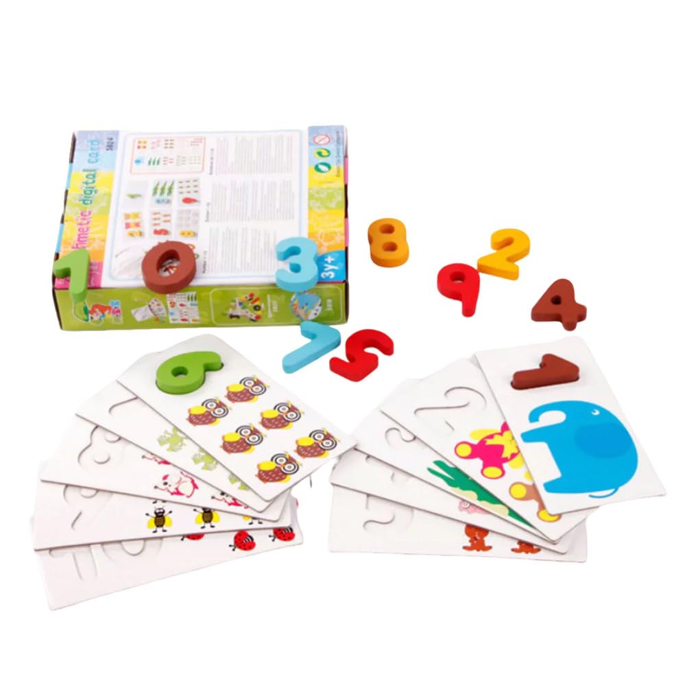 ttnmrc Montessori Wooden Number Matching Flash Cards