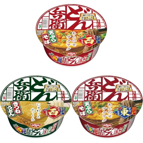 【セット買い】どん兵衛 天ぷらそば (西) 日清食品 カップ麺 100g×12個 + どん兵衛 きつねうどん (西) 日清食品 カップ麺 95g×12個 + どん兵衛 天ぷらそば (東) 日清食品 カップ麺 100g×12個