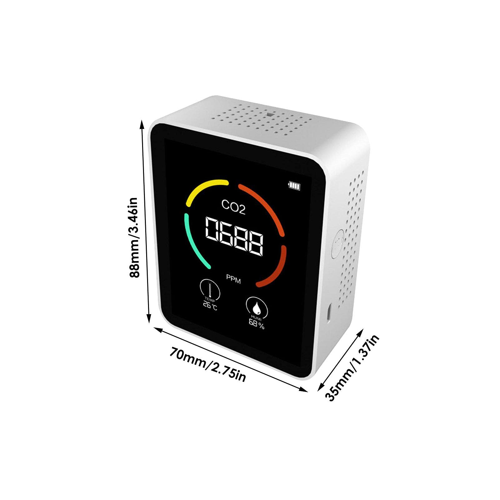 Amazon.co.jp: CO2検出器 温湿度計 二酸化炭素濃度計 USB充電式 二酸化