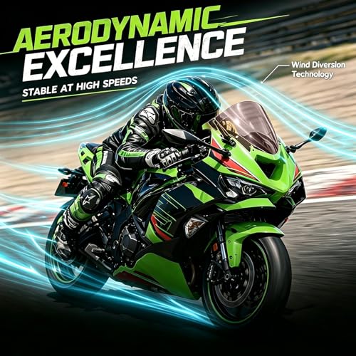 Image of PSLER Double Bubble windshield for 2024 2025 ZX6R Smoke | ZX6R accessory, motorcycle windscreen channels airflow to effectively reduce wind noise