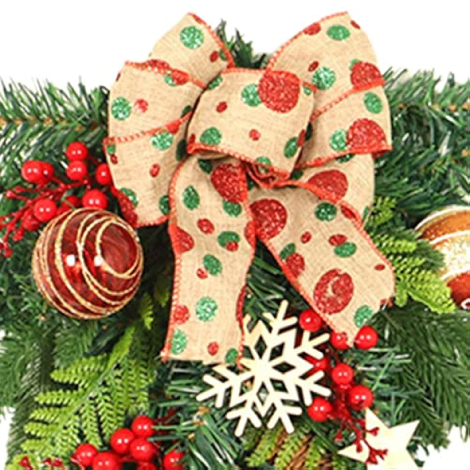 Christmas Teardrop Swag Wall Hanging Bowknot Wreath