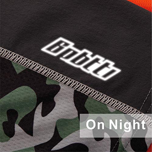 Bpbtti Men's Mountain Bike Jersey 3/4 Sleeve Downhill Mtb Shirts Loose Fitting Cycling Shirt Upf Bicycle Top (Medium - Chest 38-40", Orange) #TOP5