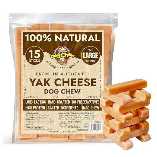 Tibetan Dog Chew - Yak Chews Bulk - All-Natural, No Chemical, Long-Lasting and Healthy Treats for Aggressive Chewers. Keeps Dogs Busy (Large, 3 lbs)